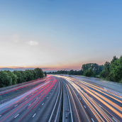 autoroute coucher de soleil