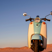 3D trademark registration, image of scooter on sand dune