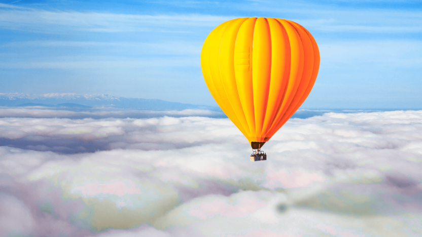 mongolfière orange au dessus des nuages | webinaire audits brevets PI Novagraaf